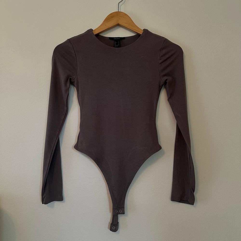 Long Sleeve Gray Bodysuit